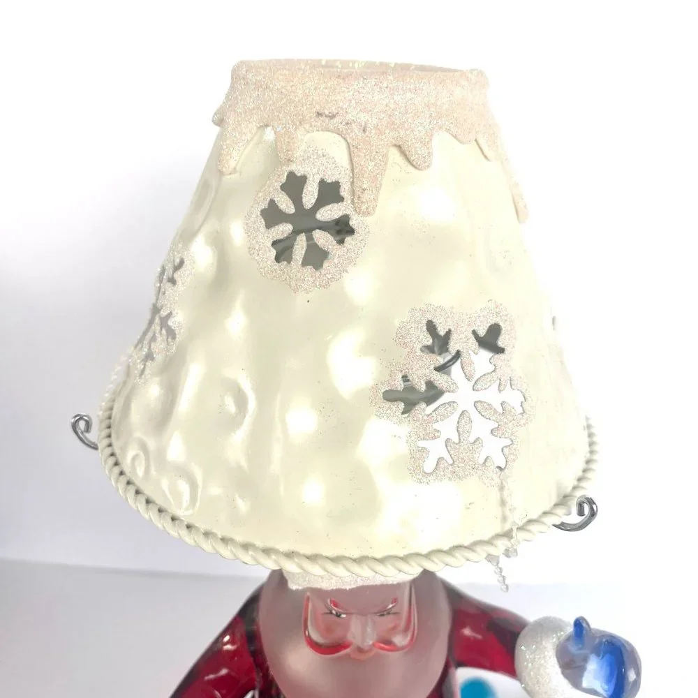 Santa Claus Candle Holder,‎ glass and ceramic, vintage, deco, Christmas, gift